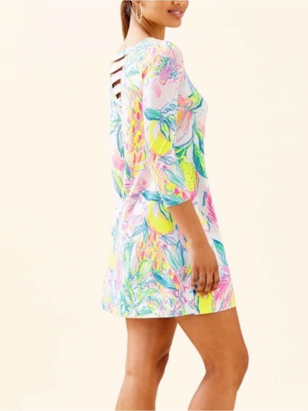 Lilly Pulitzer Ophelia Swing Dress Multi Fiesta Bamba Medium Lattice Back Dress - Picture 5 of 16